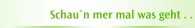 Schau`n mer mal was geht . . .